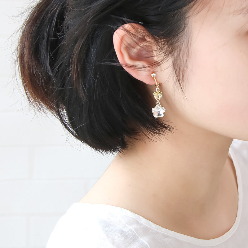 レシピNo.KR0973　貴和クリスタル＃4744のアクセサリー2種
