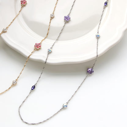 レシピNo.KR0974　貴和クリスタル＃4228・＃4744のロングネックレス