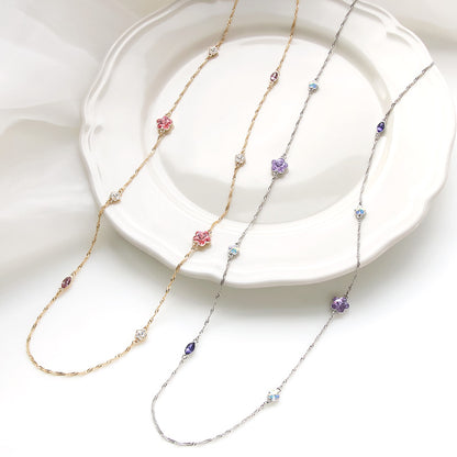 レシピNo.KR0974　貴和クリスタル＃4228・＃4744のロングネックレス