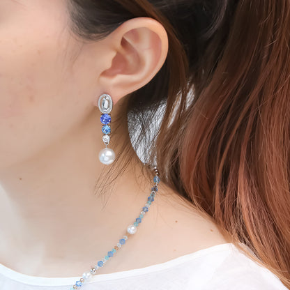 レシピNo.KR0979　貴和クリスタルのグラデーションアクセサリー2種