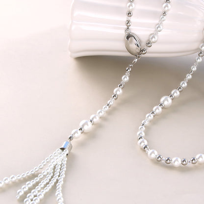 レシピNo.KR0980　クリスタルパールの3wayネックレス