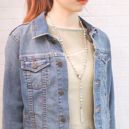 レシピNo.KR0980　クリスタルパールの3wayネックレス