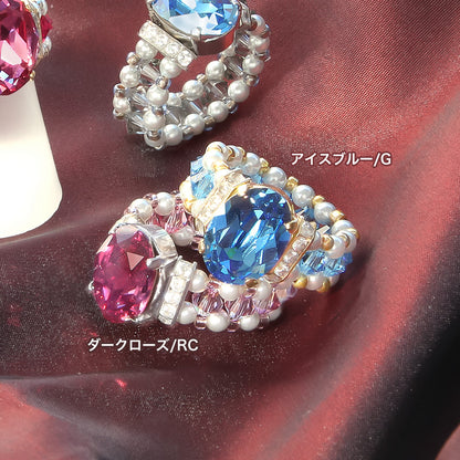 レシピNo.KR0982　貴和クリスタルのパールビジューリング