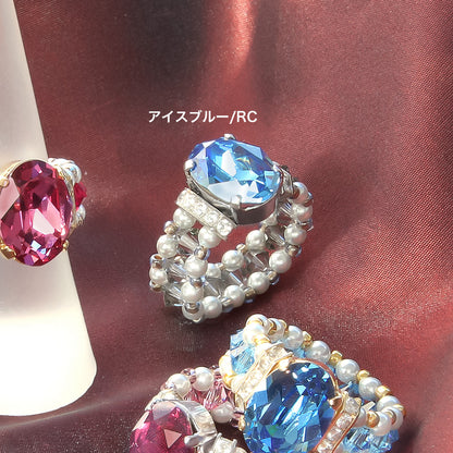 レシピNo.KR0982　貴和クリスタルのパールビジューリング
