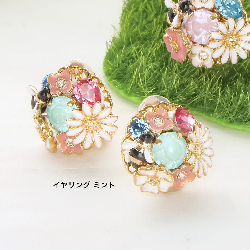 レシピNo.KR0986　貴和クリスタルのフラワービジューアクセサリー2種