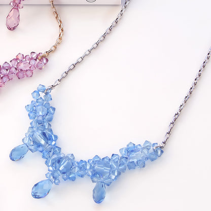 レシピNo.KR0987　貴和クリスタルのアイシクルネック&amp;イヤリング