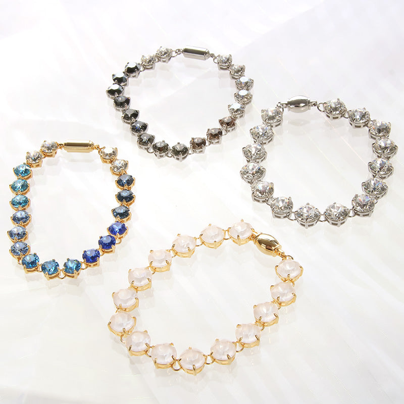 レシピNo.KR0992　貴和クリスタルのビジューレーンブレスレット2種