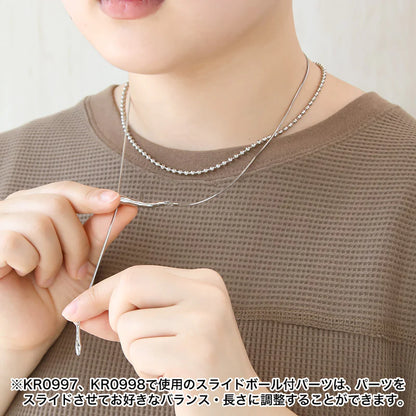 スライドボール付パーツ ハート カン付　ゴールド