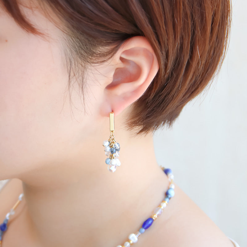 レシピNo.KR1002　チェコビーズのクラシカルネック&amp;ピアス