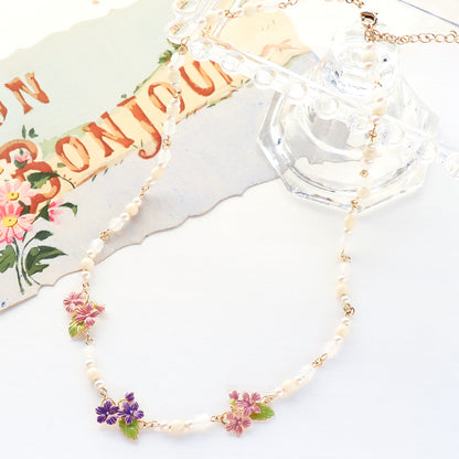 Recipe No. KR1161 Charm Sumire and Czech Bead Necklace