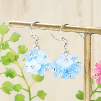 Recipe No. KR1198 German acrylic flower ball earrings
