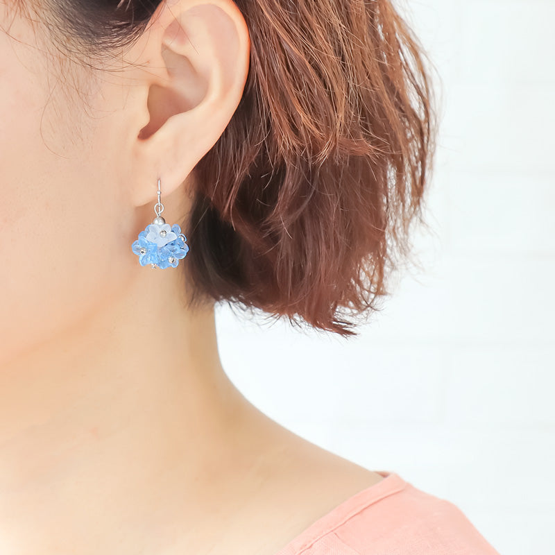 Recipe No. KR1198 German acrylic flower ball earrings
