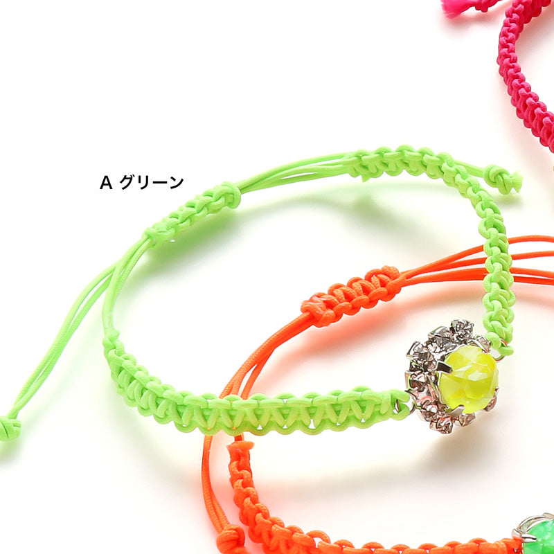 レシピNo.KR1221　貴和クリスタル エレクトリックカラーのコードブレスレット2種