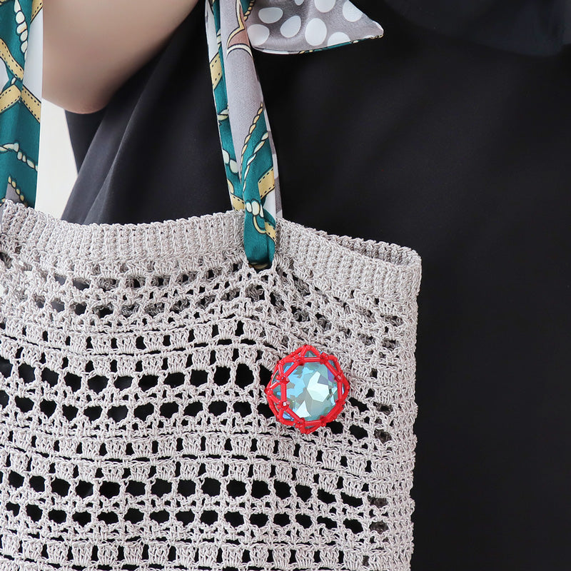 Recipe No. KR1222Kiwa crystalsOctagon Brooch (KR1179)