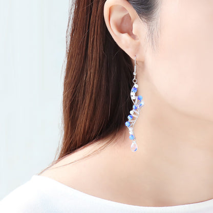 Recipe No. KR1230 Czech Bead Round &amp; Shizuku Spiral Design Earrings