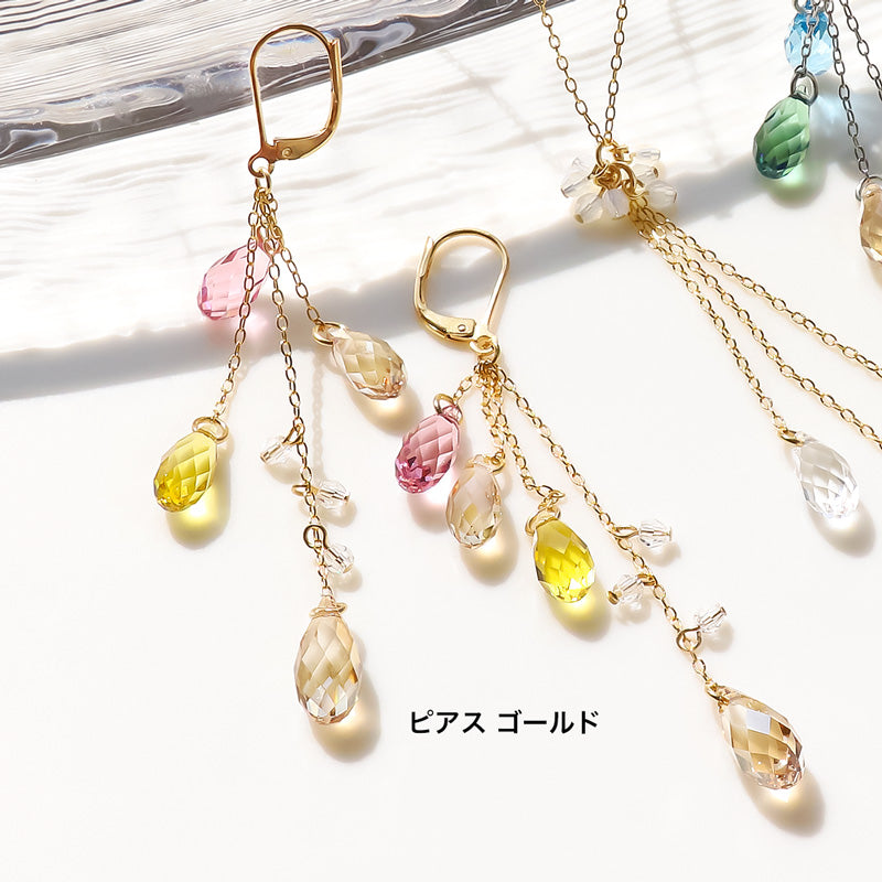 レシピNo.KR1238　貴和クリスタルのドロップフリンジアクセサリー2種