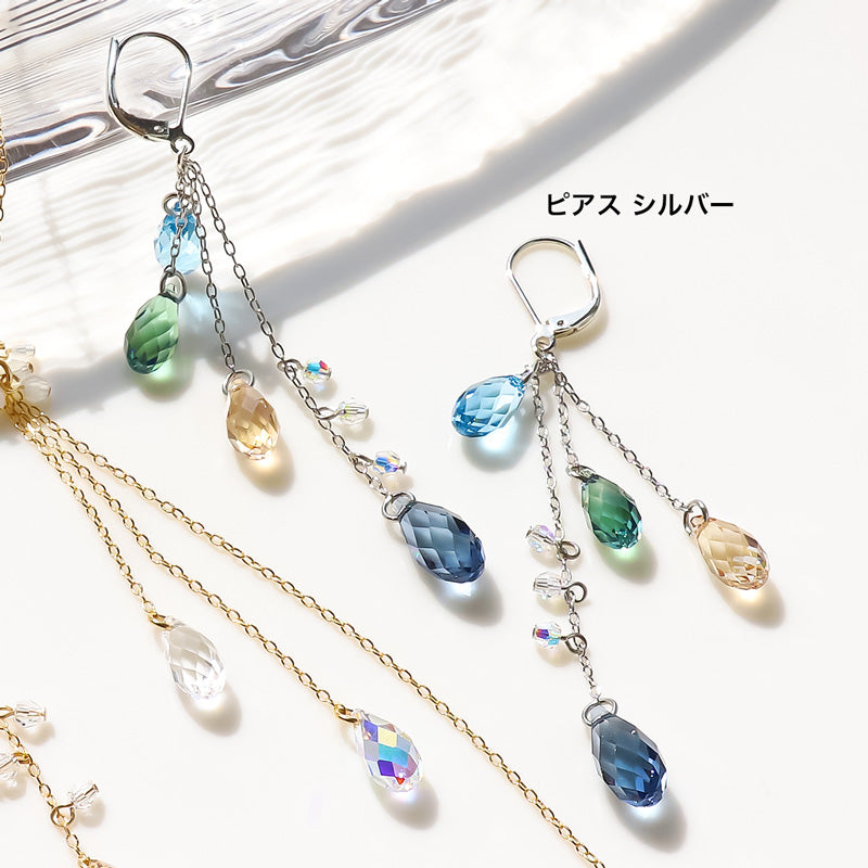 レシピNo.KR1238　貴和クリスタルのドロップフリンジアクセサリー2種