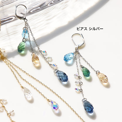 レシピNo.KR1238　貴和クリスタルのドロップフリンジアクセサリー2種