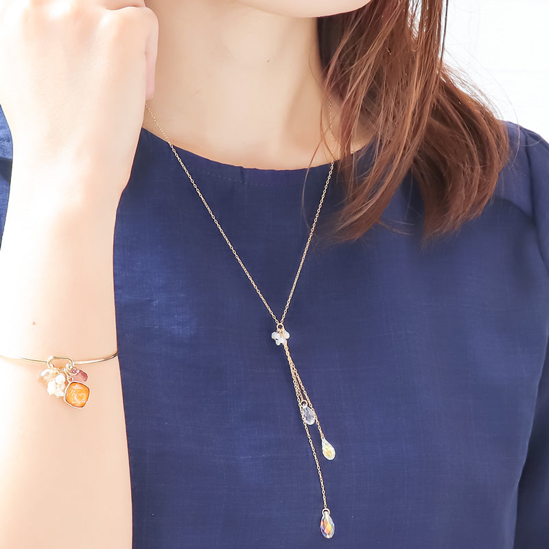 レシピNo.KR1238　貴和クリスタルのドロップフリンジアクセサリー2種