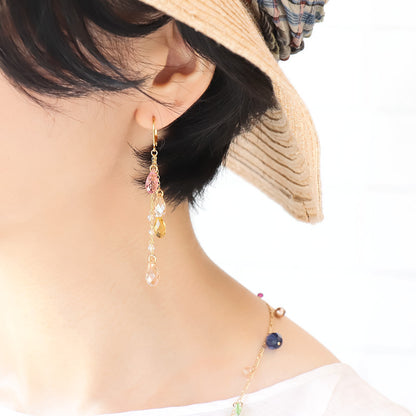 レシピNo.KR1238　貴和クリスタルのドロップフリンジアクセサリー2種