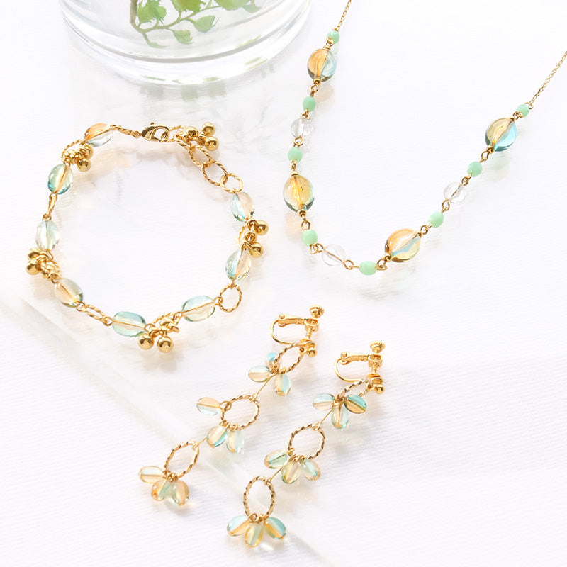 Recipe No.KR1338 Acrylic jujube bead metal mix accessories 3 types