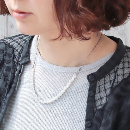 レシピNo.KR1341　ミニパールのスパイラルネックレス