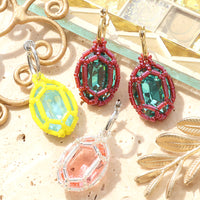 Recipe No.KR1345Kiwa crystalsJewel-knitted princess oval ear accessories