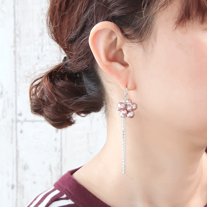 Recipe No.KR1351 Crystal pearl feminine earrings