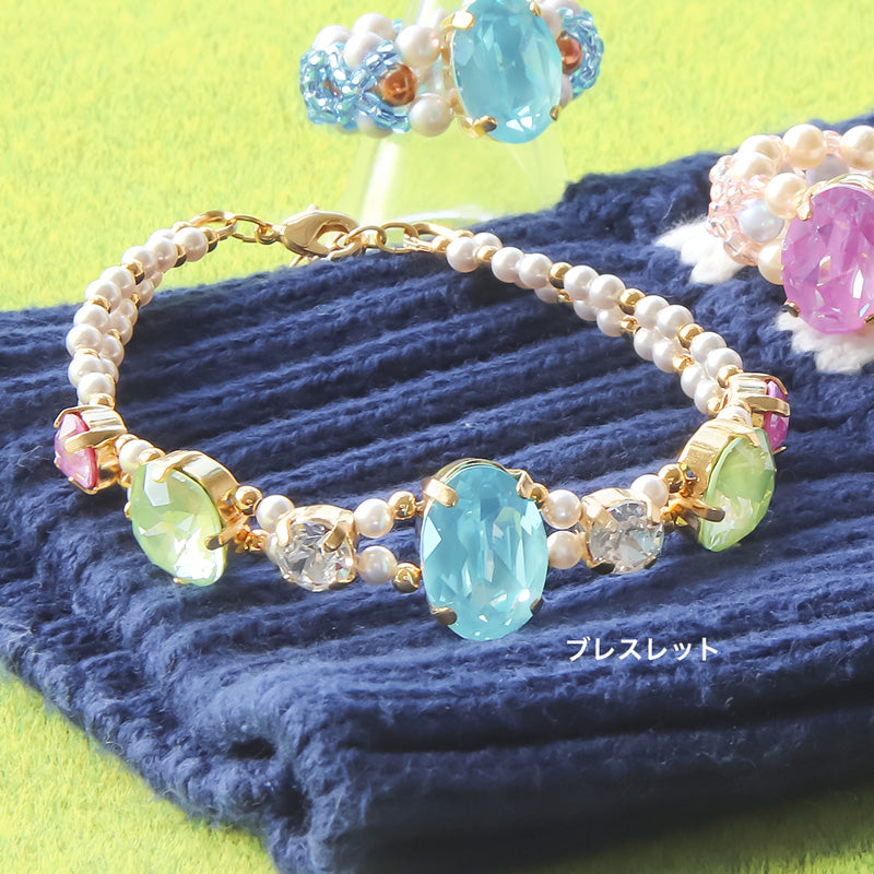 レシピNo.KR1357　貴和クリスタルのトロピカルアクセサリー2種