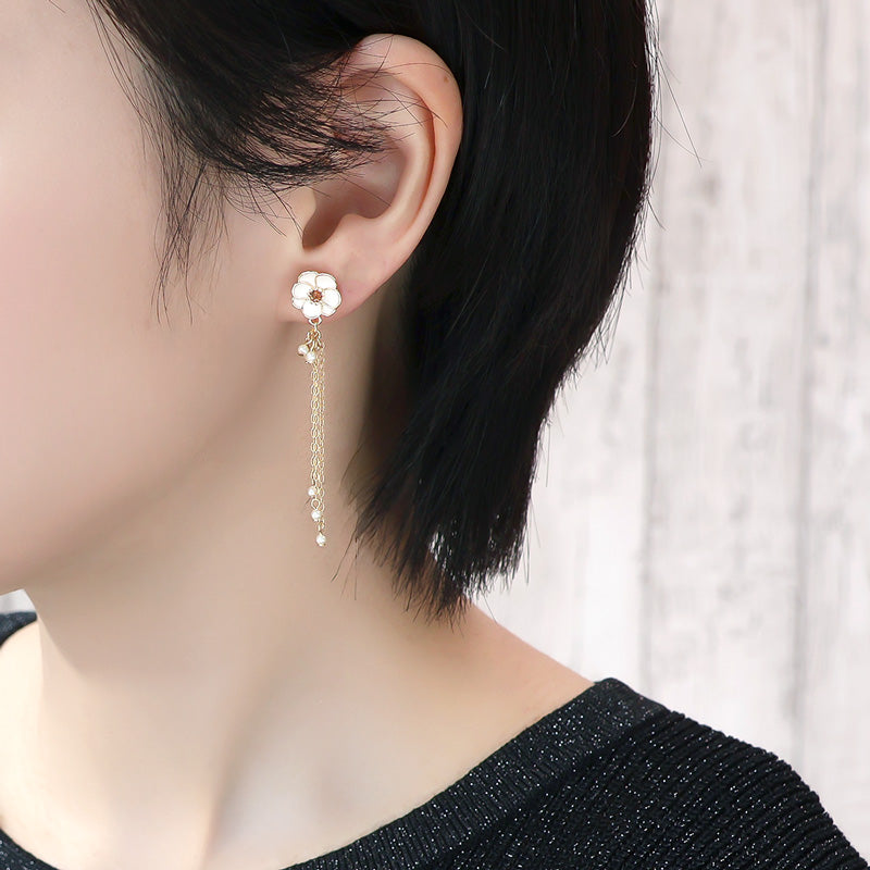 レシピNo.KR1366　ホワイトアネモネのブレス＆ピアス