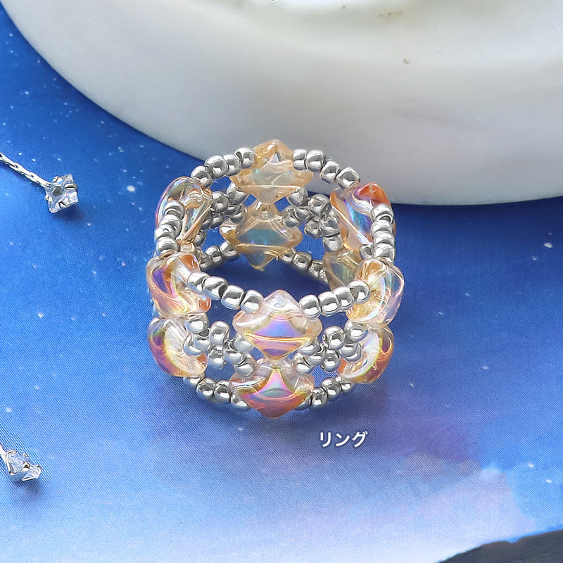レシピNo.KR1370　チェコ スパークルの星空アクセサリー3種