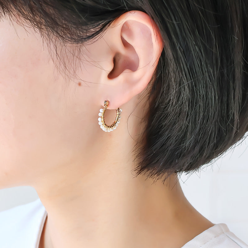 レシピNo.KR1377　天然石のワイヤーワークアクセサリー3種