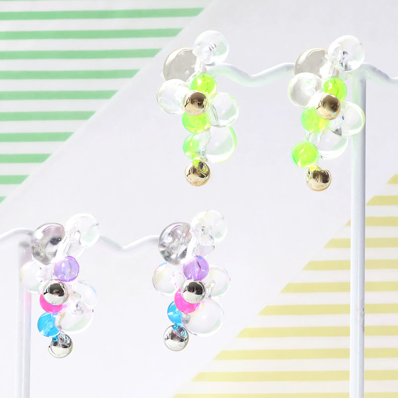 レシピNo.KR1387　ドイツ製アクリルのバブルピアス