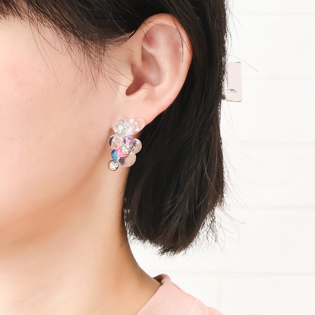 Recipe No.KR1387 German-made acrylic bubble earrings