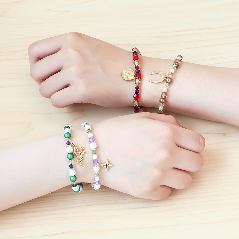 レシピNo.KR1396　ミックスビーズブレスレット4種