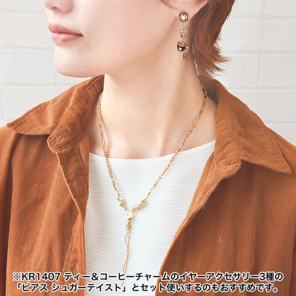 Recipe No.KR1406 3 types of tea &amp; coffee charm necklaces