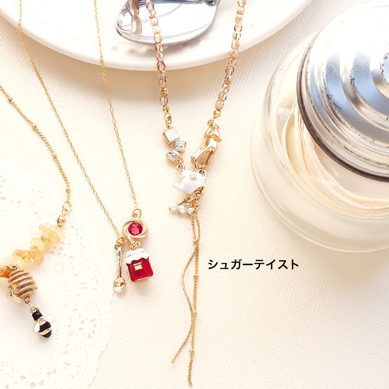 Recipe No.KR1406 3 types of tea &amp; coffee charm necklaces