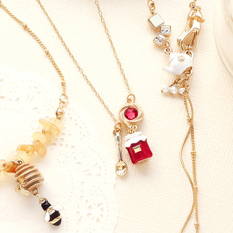 Recipe No.KR1406 3 types of tea &amp; coffee charm necklaces