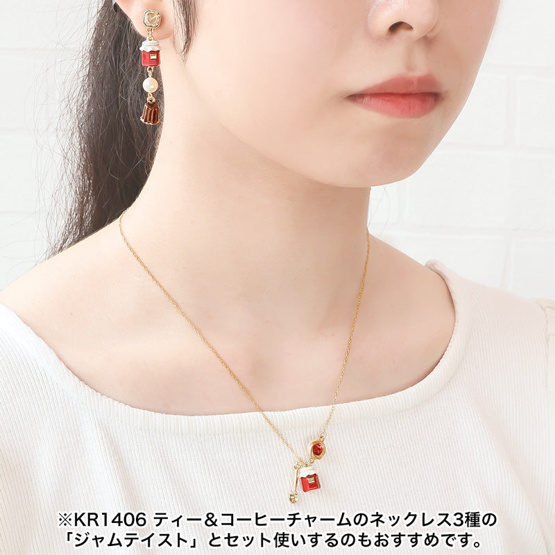 Recipe No.KR1407 3 types of tea &amp; coffee charm ear accessories