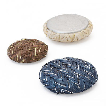 Walnut Parts Round Herringbon Navy/Silver [Outlet]