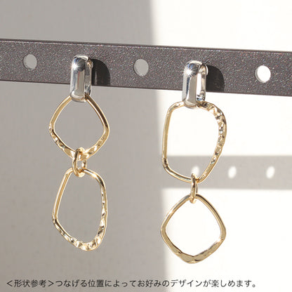 Combination metal parts Deformed square double hammered gold