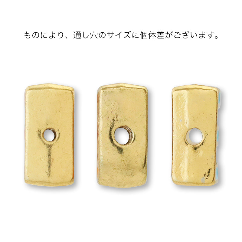 メタルパーツ イニシャル エポ付 B　ゴールド(グリーン系)