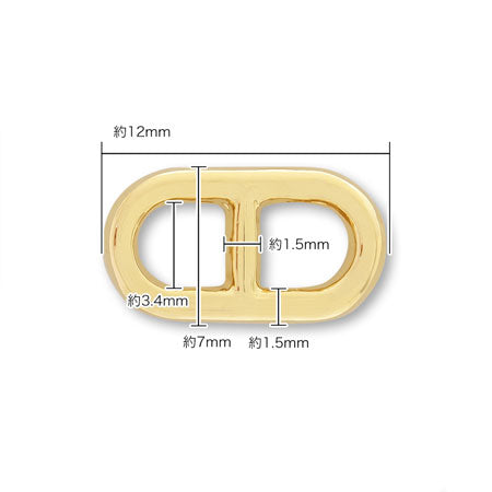 Metal ring buckle type oval gold