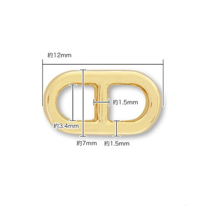 Metal ring buckle type oval gold