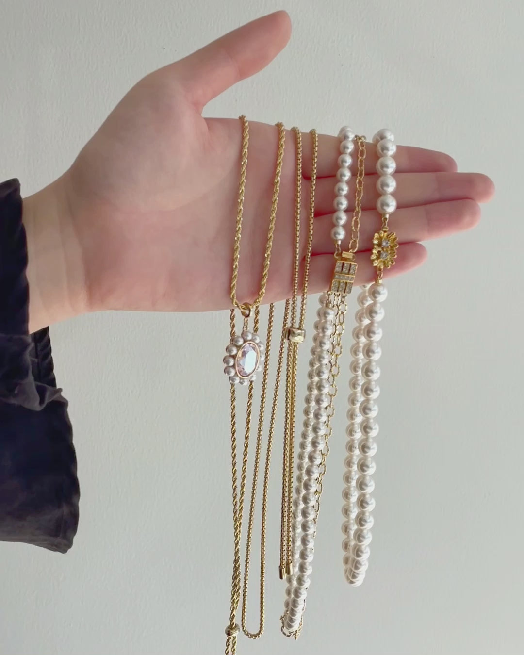 Chain necklace with slide parts No.1 gold