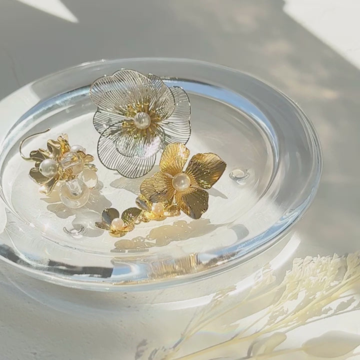 Metal flower No.29 rhodium color