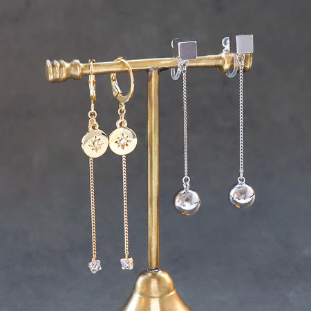 Earrings French hook round gold