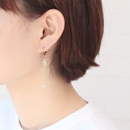 Earrings French hook round gold