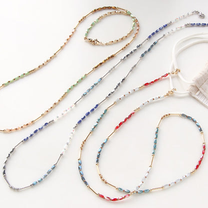 Glass cut beads rectangle silver