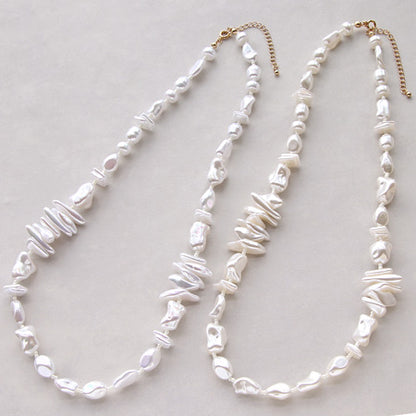 Resin pearl baroque semi-round cream